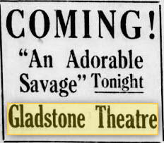 Gladstone Theatre - 06 JUL 1921 AD